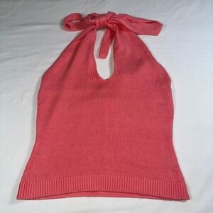525‎ America Knit Halter Top Pink Berry Sleeveless Casual Summer Top Women M NWT
